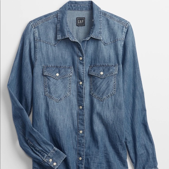 Gap Western Shirt in Medium Indego - Picture 5 of 5